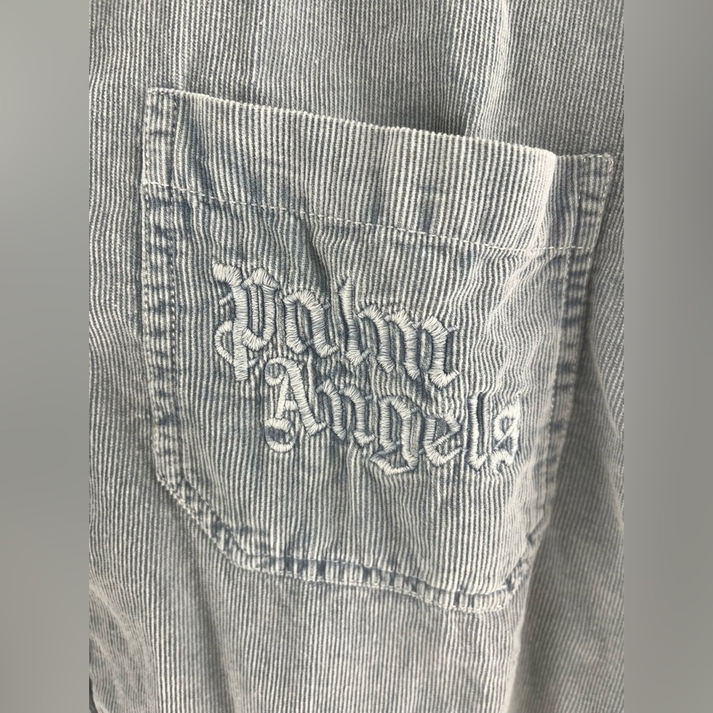 Palm Angels Corduroy Button Down Shirt XL Embroidered Logo Streetwear [000302]